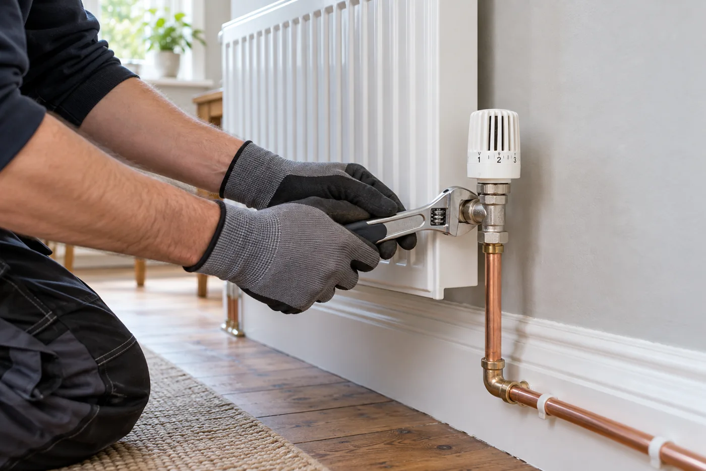 Illustrative radiator valve maintenance